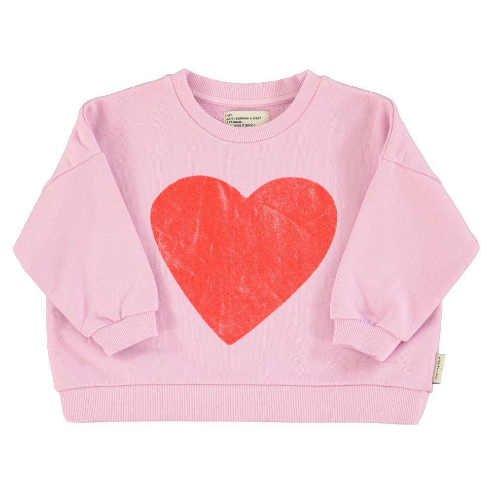 Piupiuchick Sweatshirt lilac w/ red heart