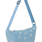 Studio Noos | Denim Adult Fanny Pack | Light Blue Hearts