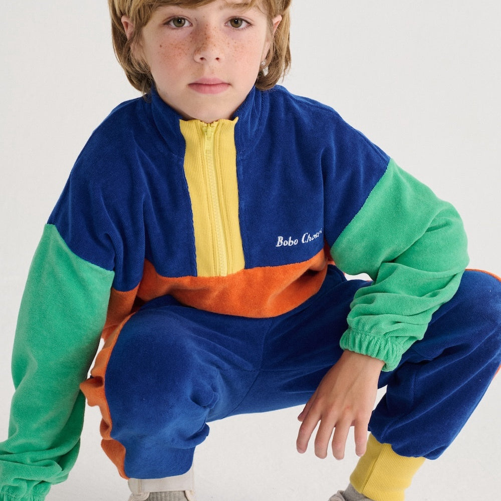 Bobo Choses | Color block zipped sweatshirt