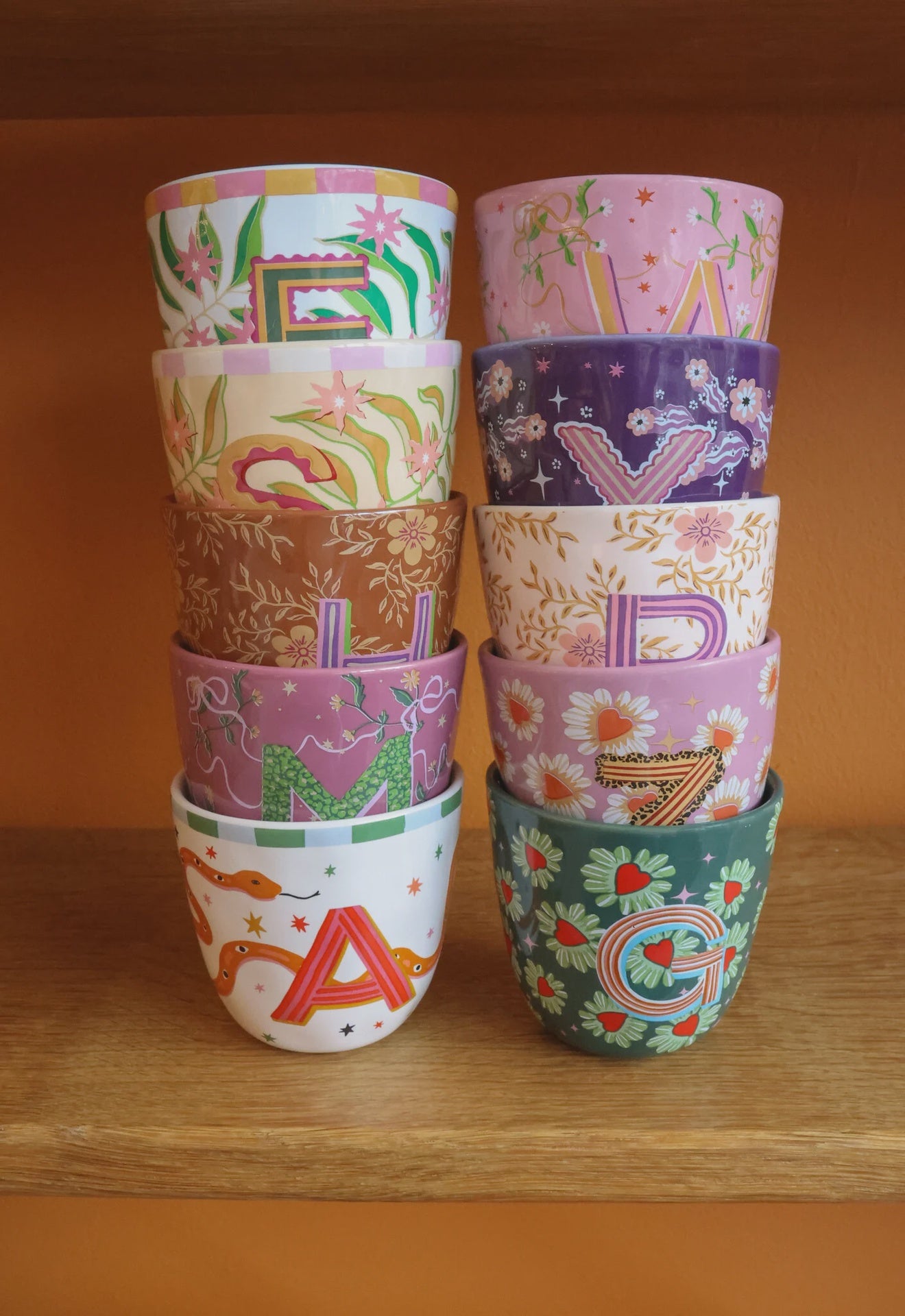All the luck in the world | Letter cups
