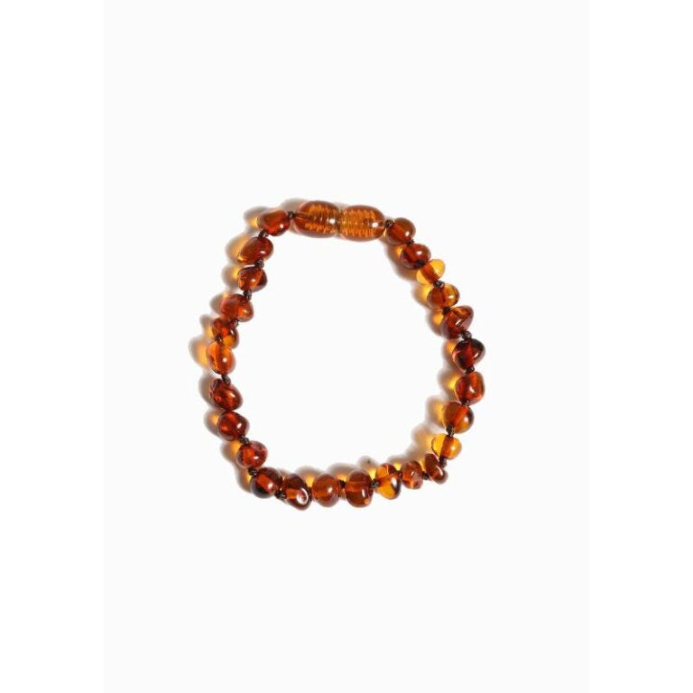 Alwero | Barnsteen armband baby | Cognac 14cm