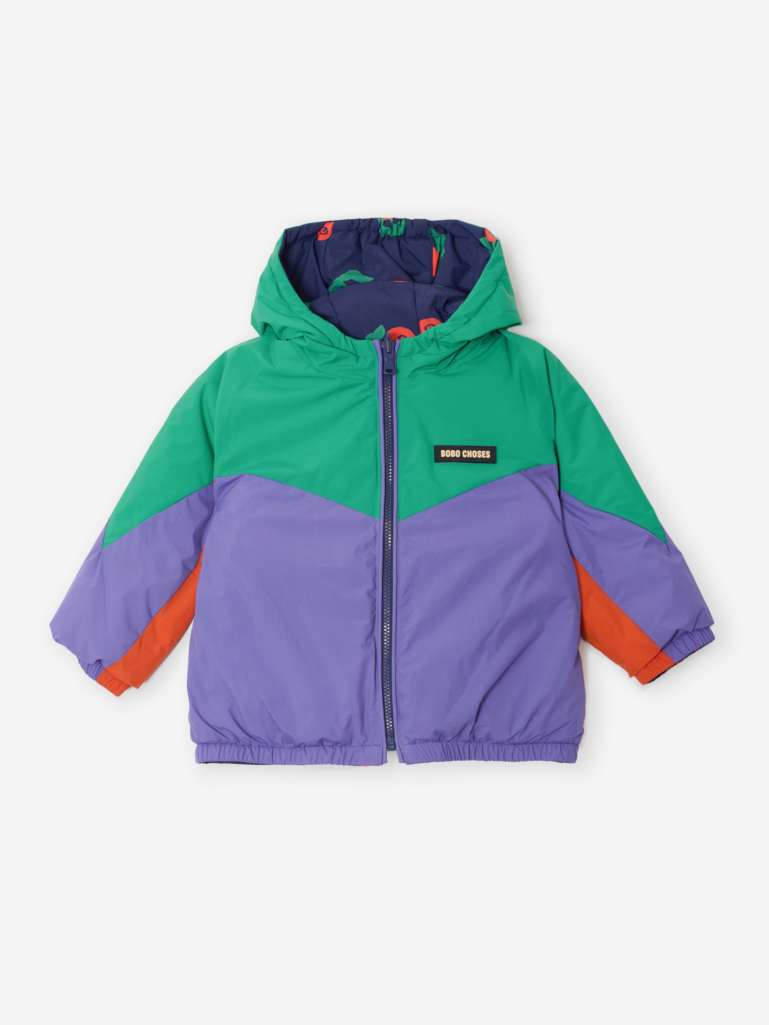 Bobo Choses | Jas | Stamp Bloom all over reversible anorak | Navy Blue