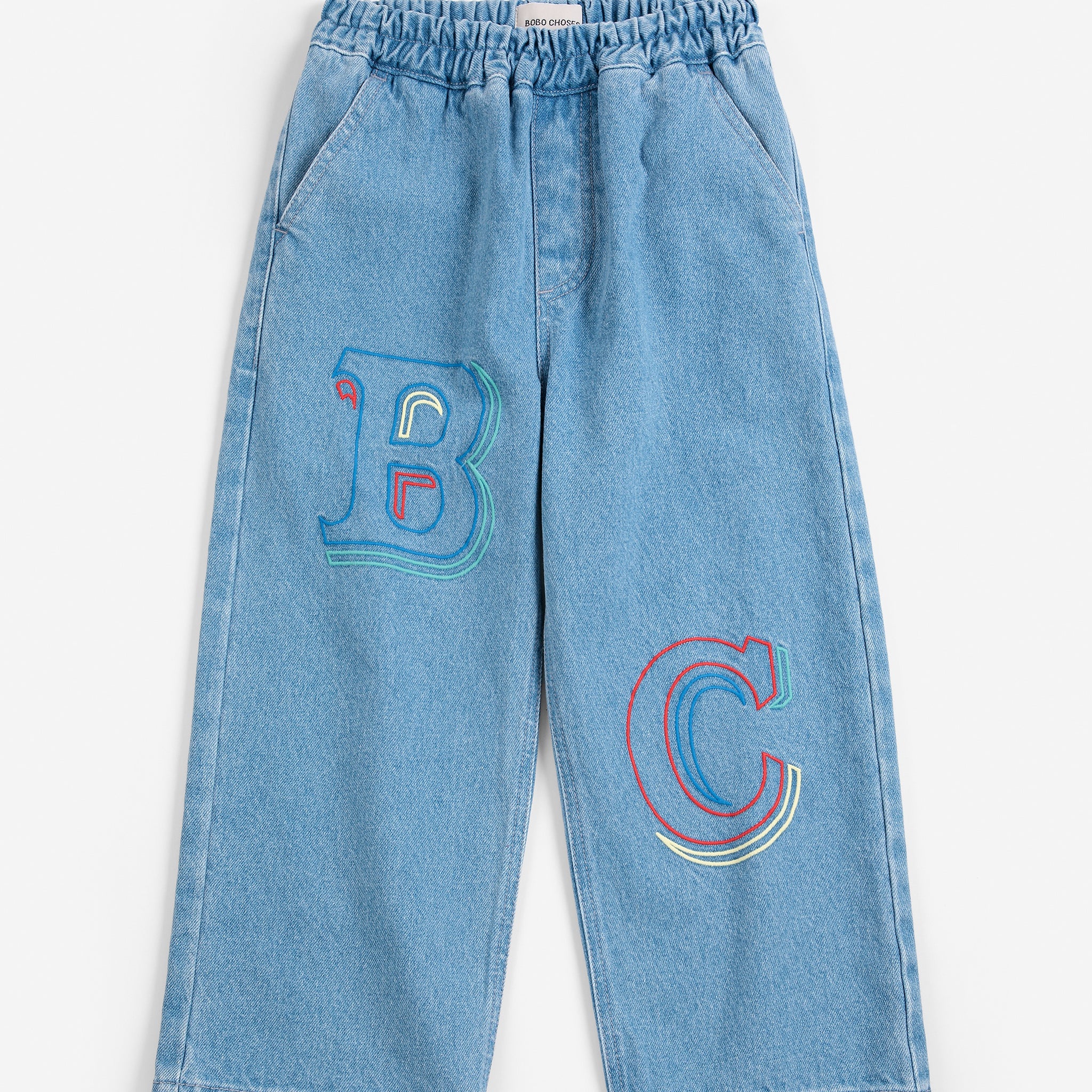 Bobo Choses | Broek | Bobo Choses Embossed denim pants | Blue