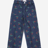 Bobo Choses | Broek | Stamp Bloom all over denim pants | Navy Blue