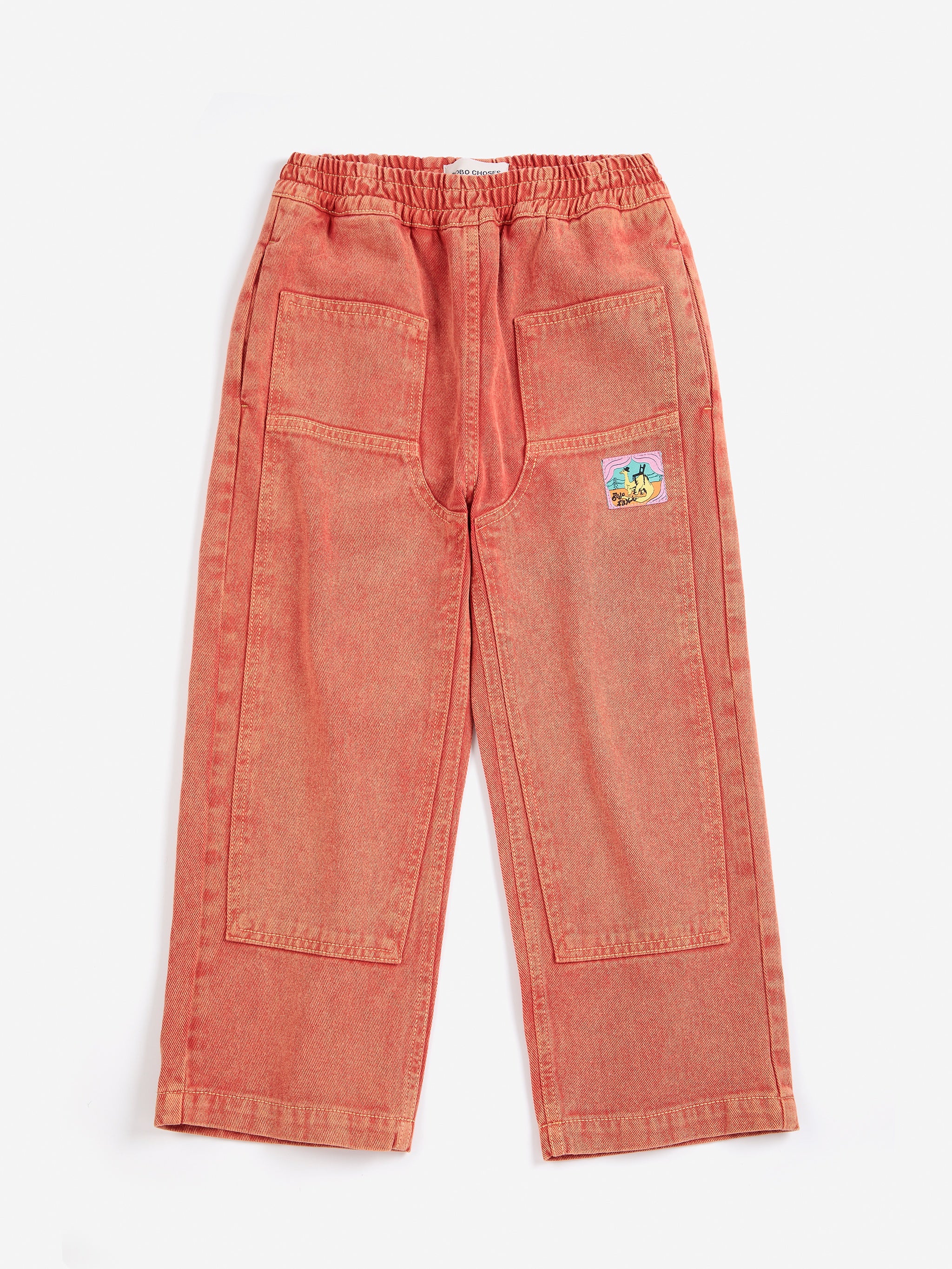 Bobo Choses | Broek | Taxi Saurus Tag twill pants | Red