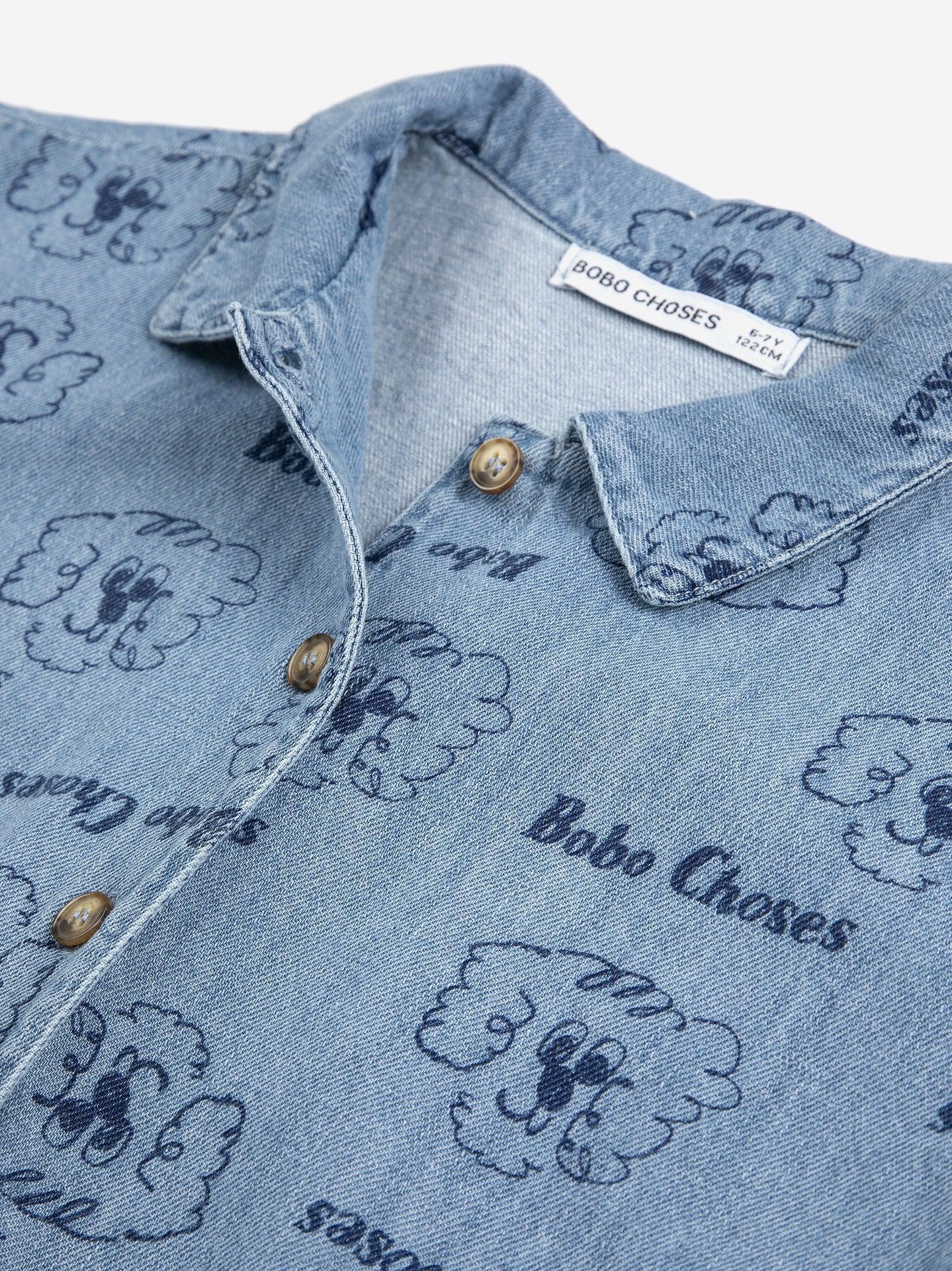 Bobo Choses | Pickle The Dog all over denim shirt