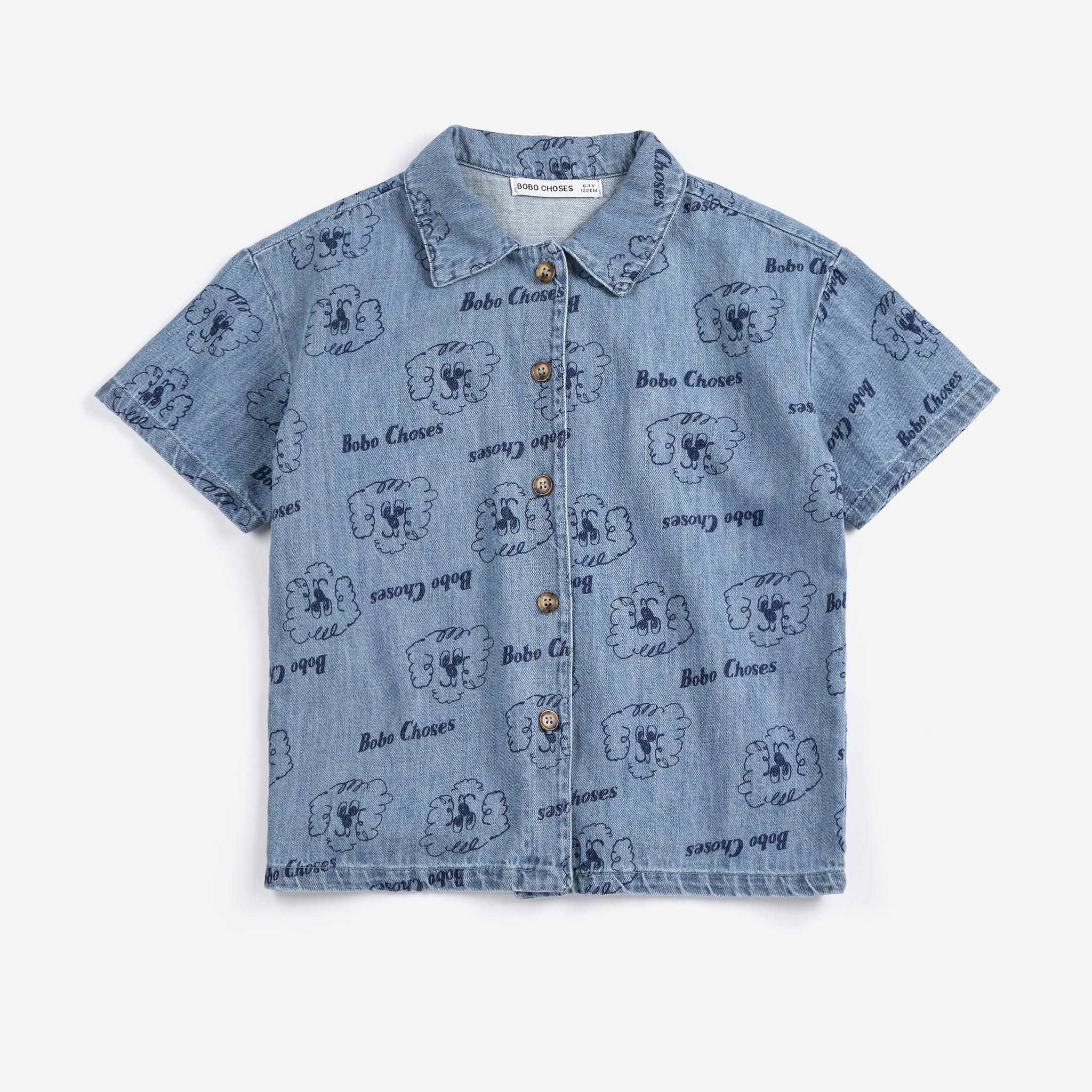 Bobo Choses | Pickle The Dog all over denim shirt