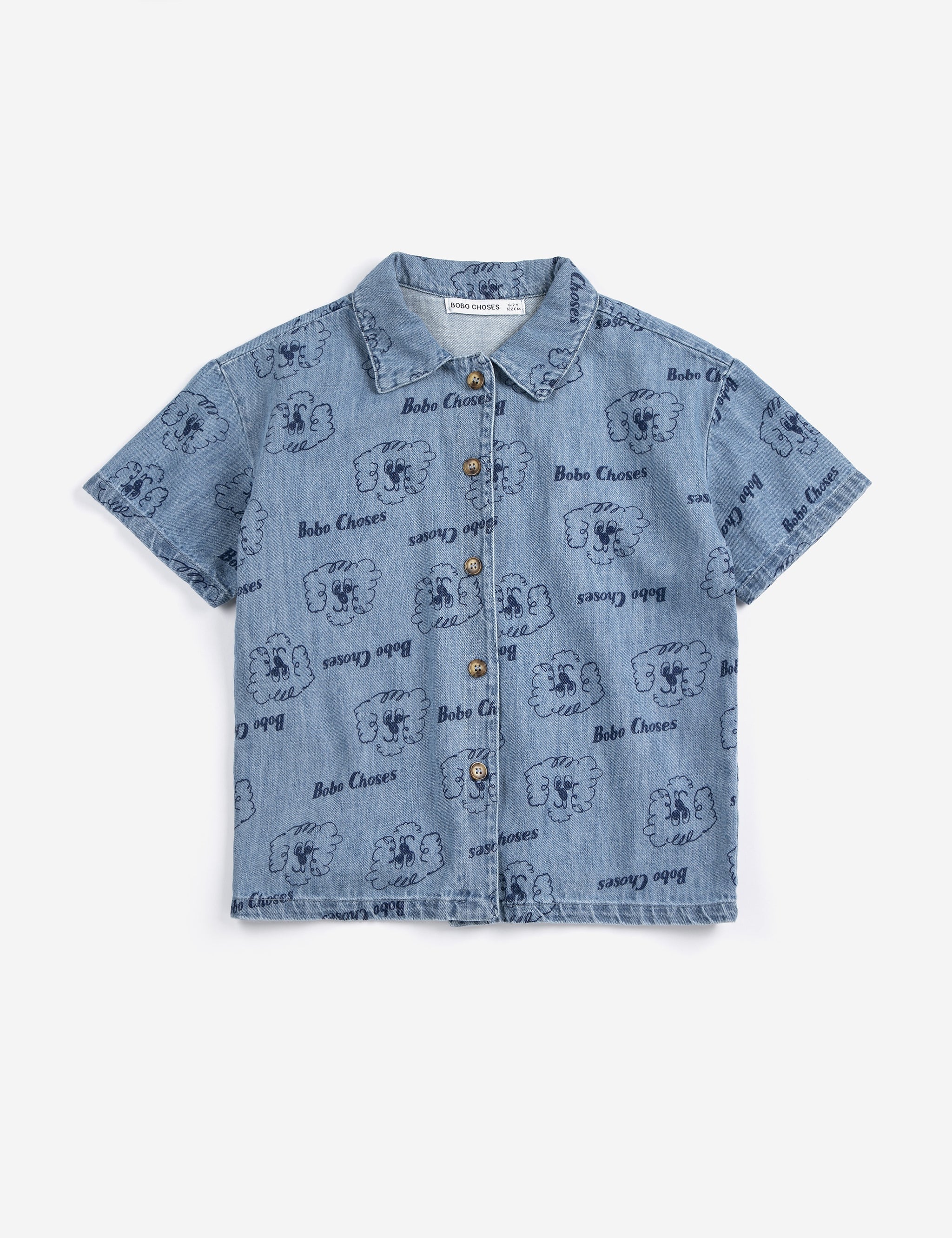 Bobo Choses | Pickle The Dog all over denim shirt