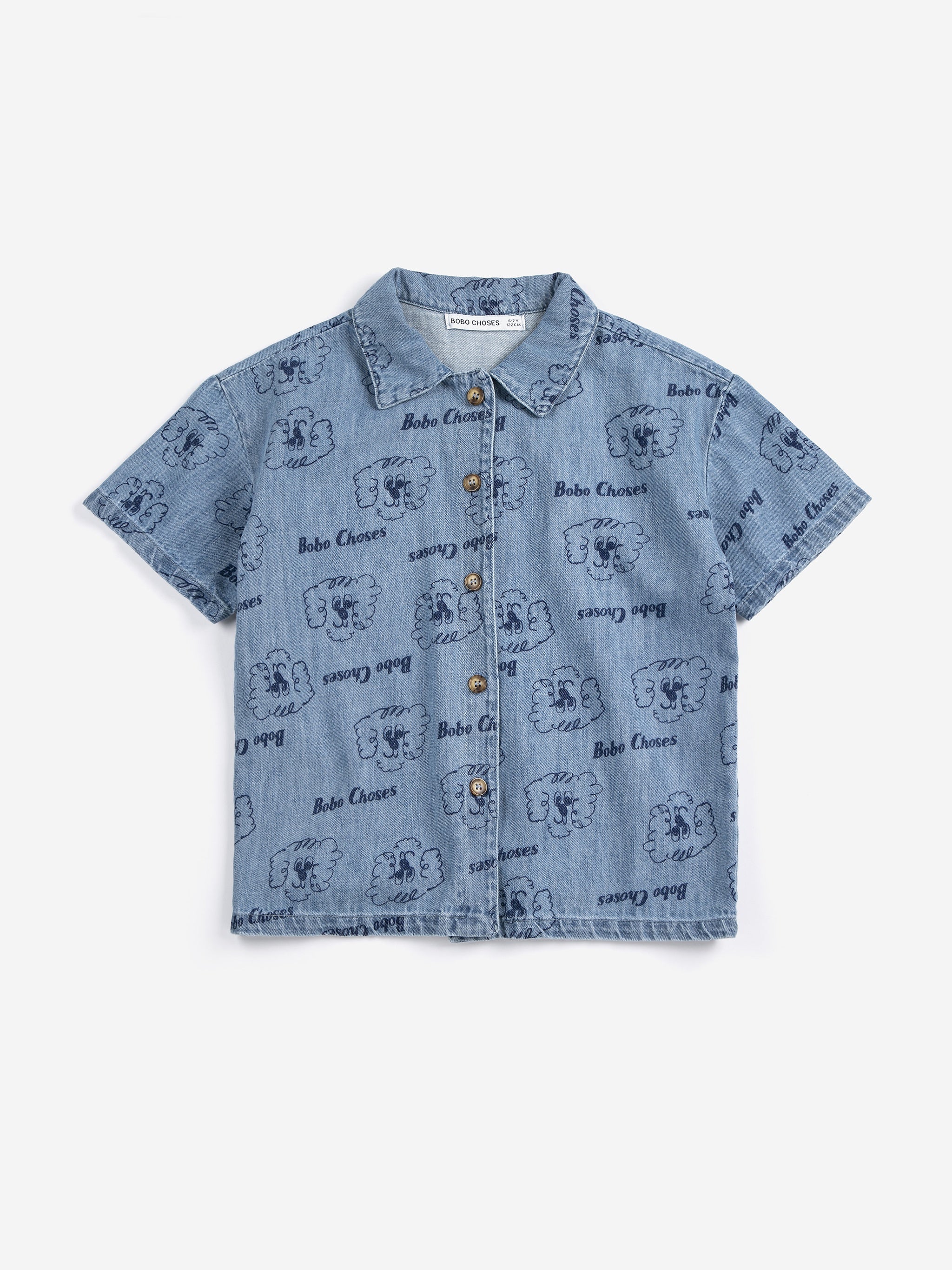 Bobo Choses | Pickle The Dog all over denim shirt