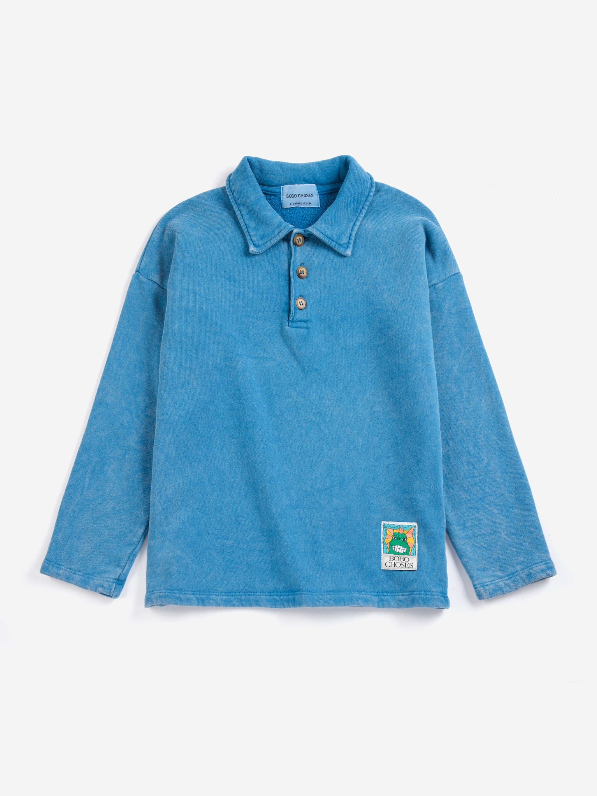 Bobo Choses | Sweater | Beast Tag polo sweatshirt | Light Blue