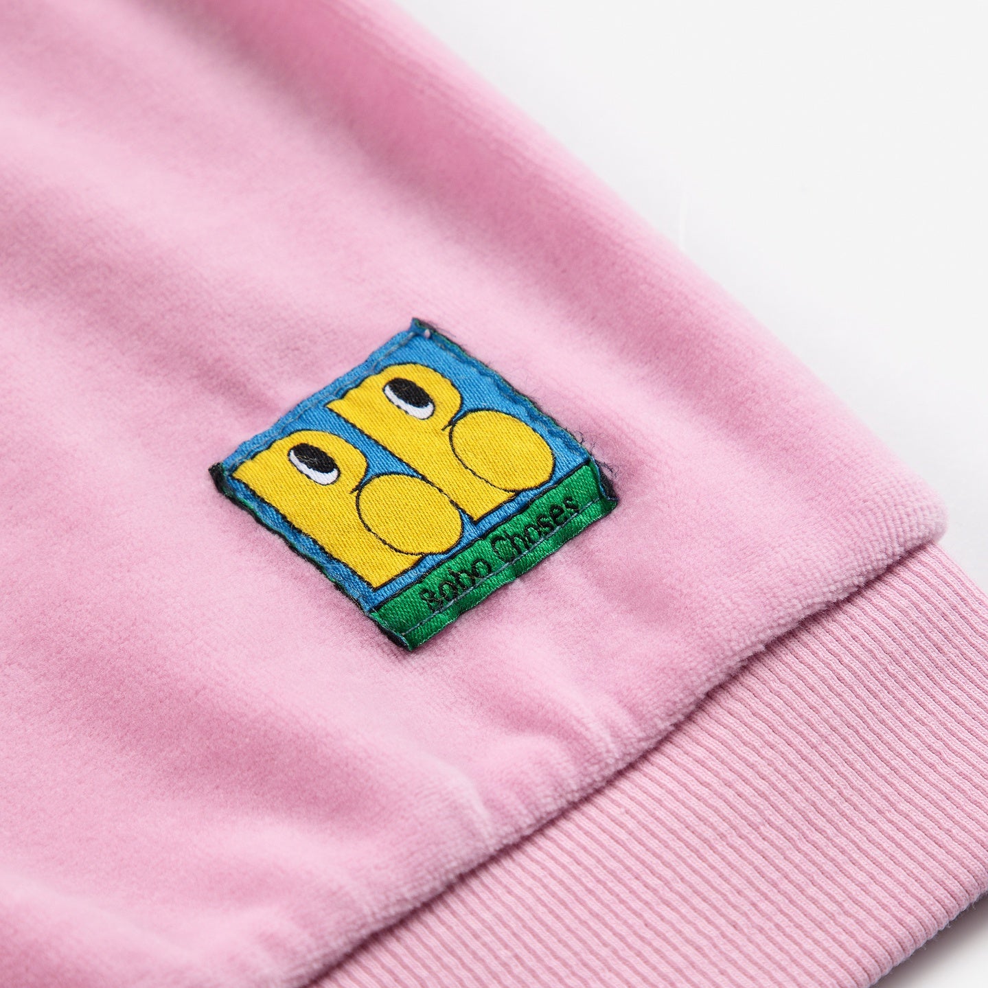 Bobo Choses | Sweater | Booo Bo Choses Tag velvet sweatshirt | Pink