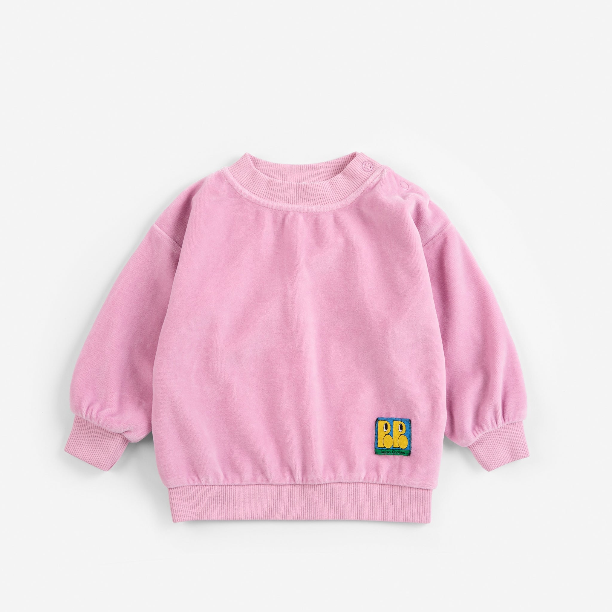 Bobo Choses | Sweater | Booo Bo Choses Tag velvet sweatshirt | Pink