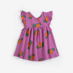 Bobo Choses | Tangerine all over ruffled dress