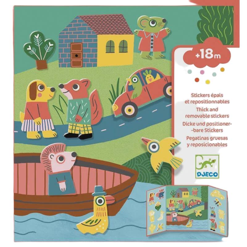 Djeco | Herplaatsbare stickers | Dieren