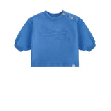 Petit Maison| Ker Sweater with chest print | Regata Blue