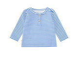 Petit Maison|Ko tshirt Longsleeve with placket|AOP Blue Stripe