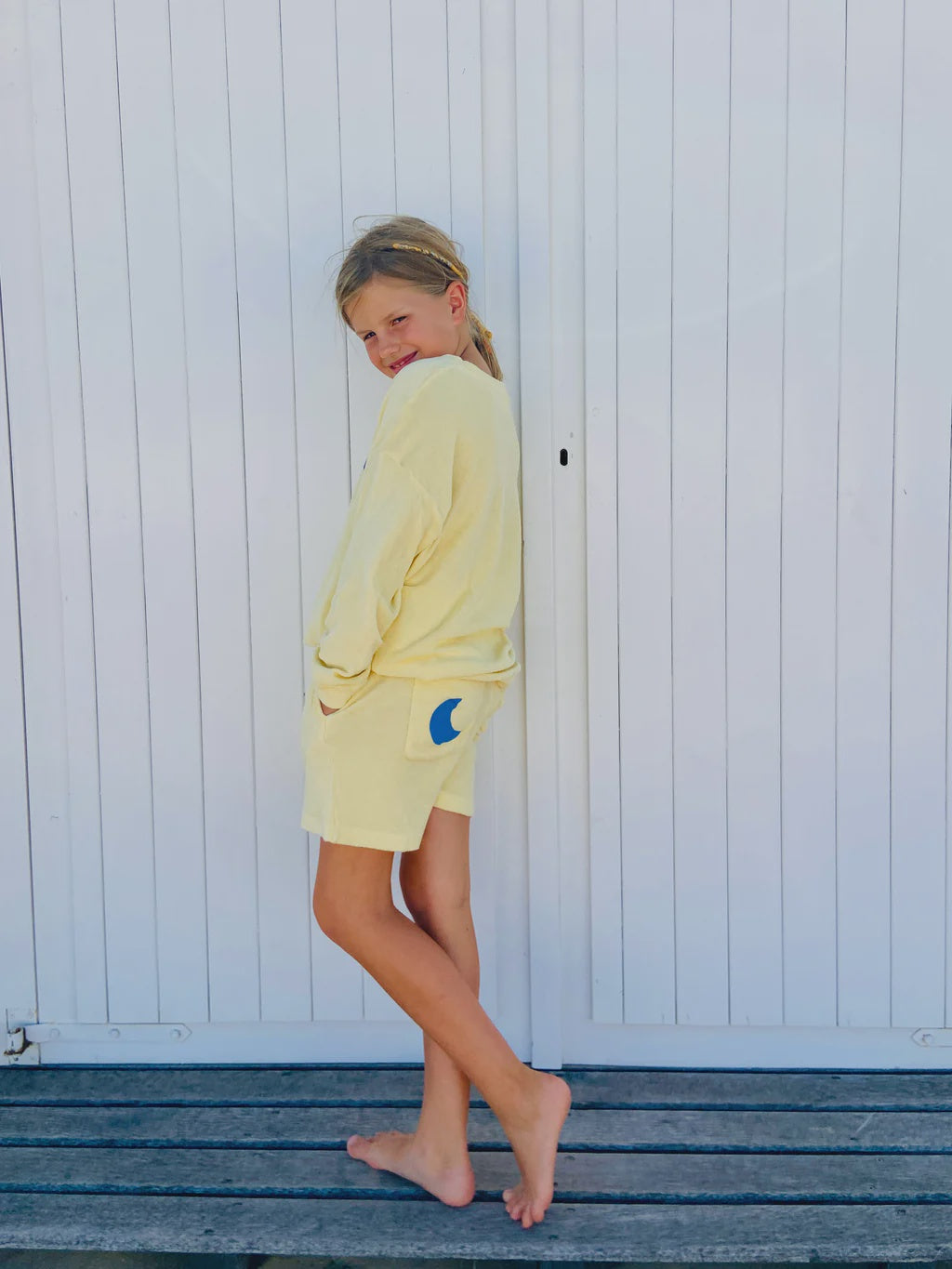 Ella and rapha | Sweater terry sunset club - butter yellow