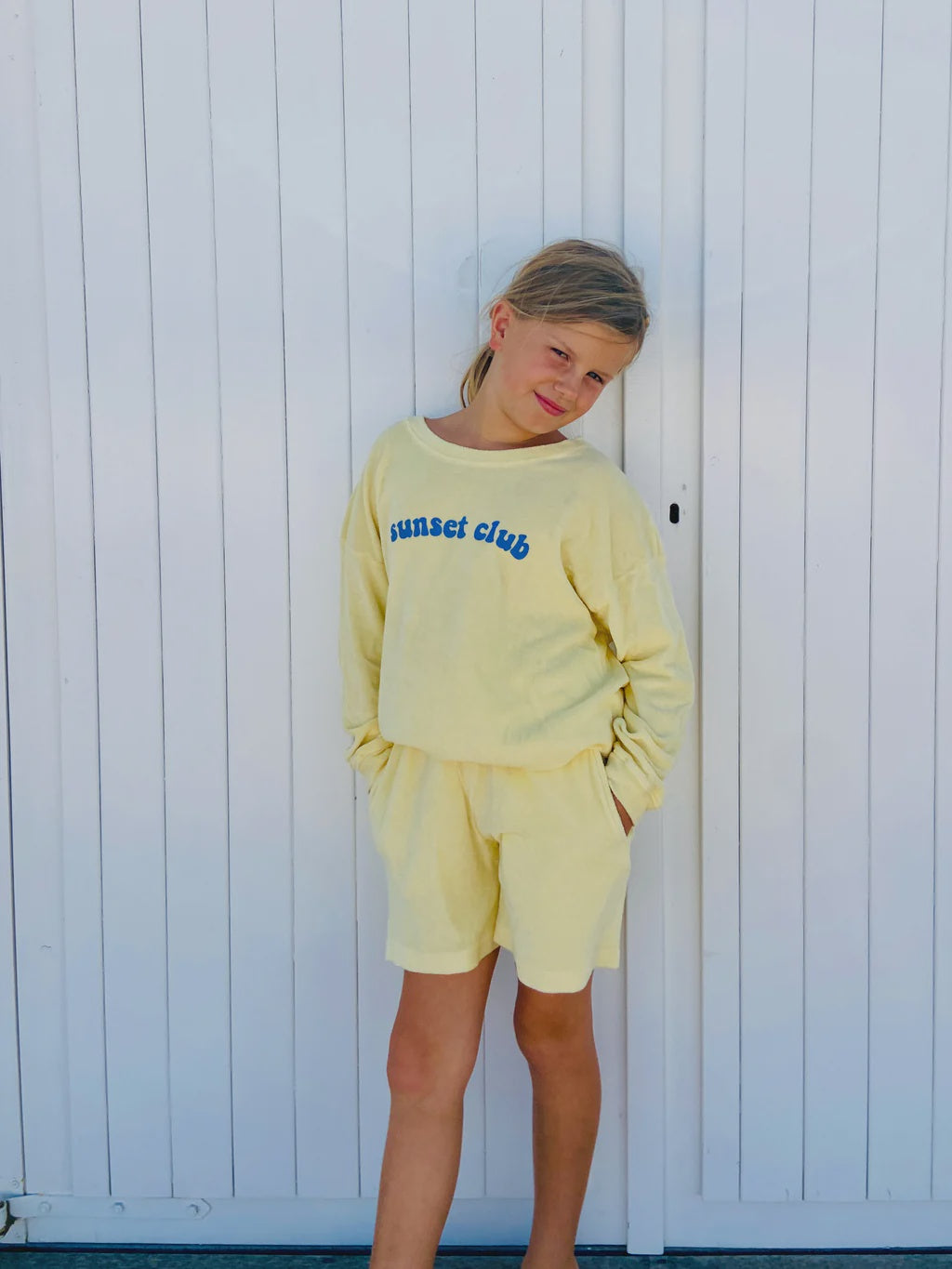 Ella and rapha | Sweater terry sunset club - butter yellow