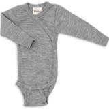 Engel | Wikkelromper van wol en zijde | Light grey melange