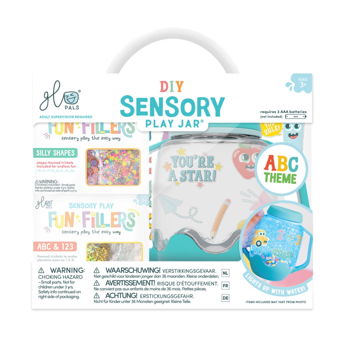 Glo pals | Sensory play jar | ABC theme