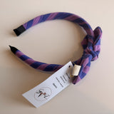 Gooiz | Haarband strik - streep Lila/blauw
