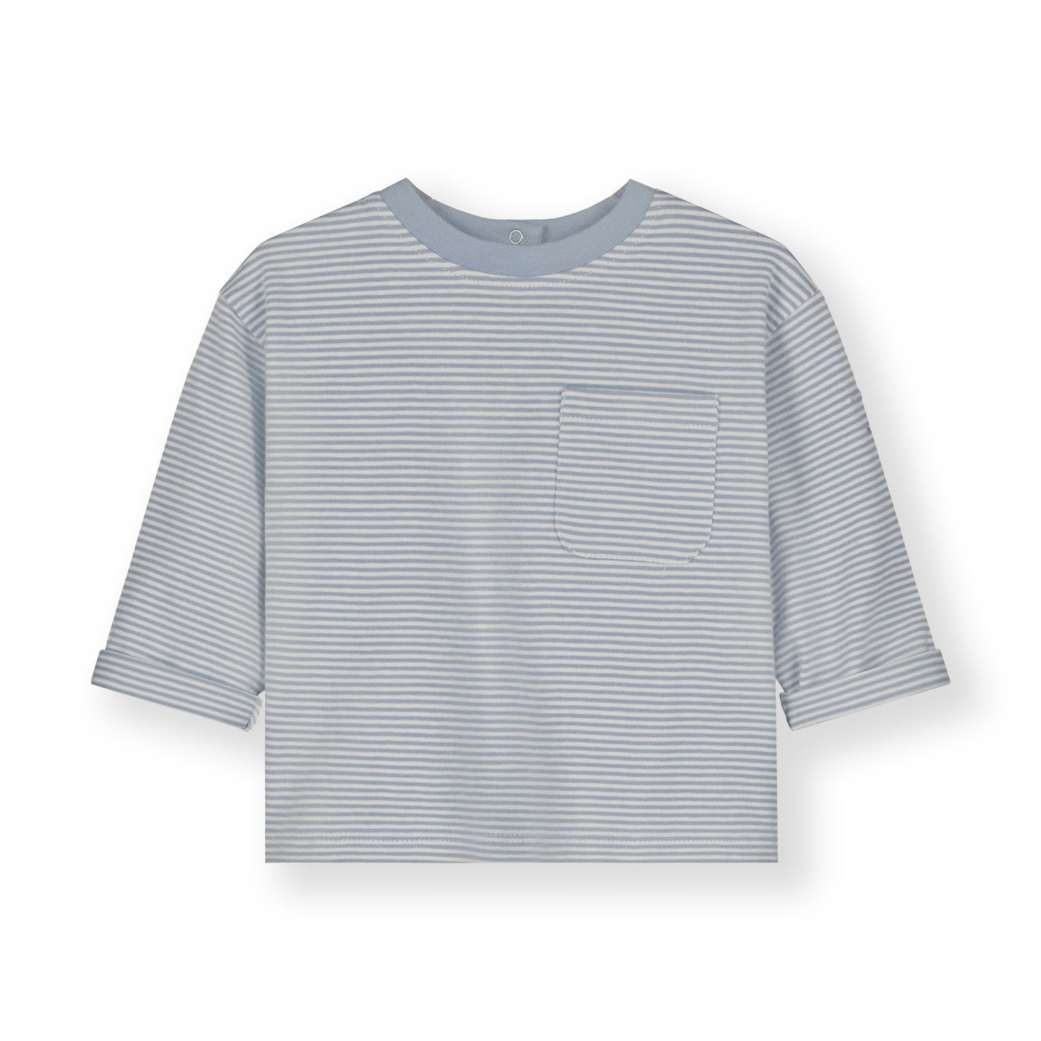 Gray Label | Baby L/S Pocket tee GOTS | stone gray - cream