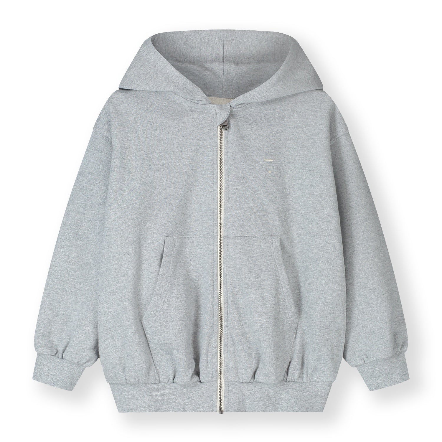 Gray Label | Hooded cardigan w/Zip GOTS grey melange
