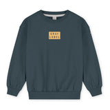 Gray Label | Logo dropped shoulder sweater GOTS - Blue gray bright cookie