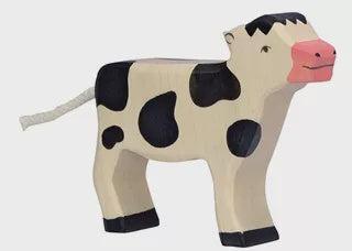 Holztiger | Houten kalf zwart 11cm