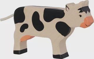 Holztiger |Houten koe staand zwart 16cm