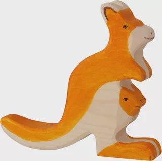 Holztiger | Kangoeroe met jongen 15cm