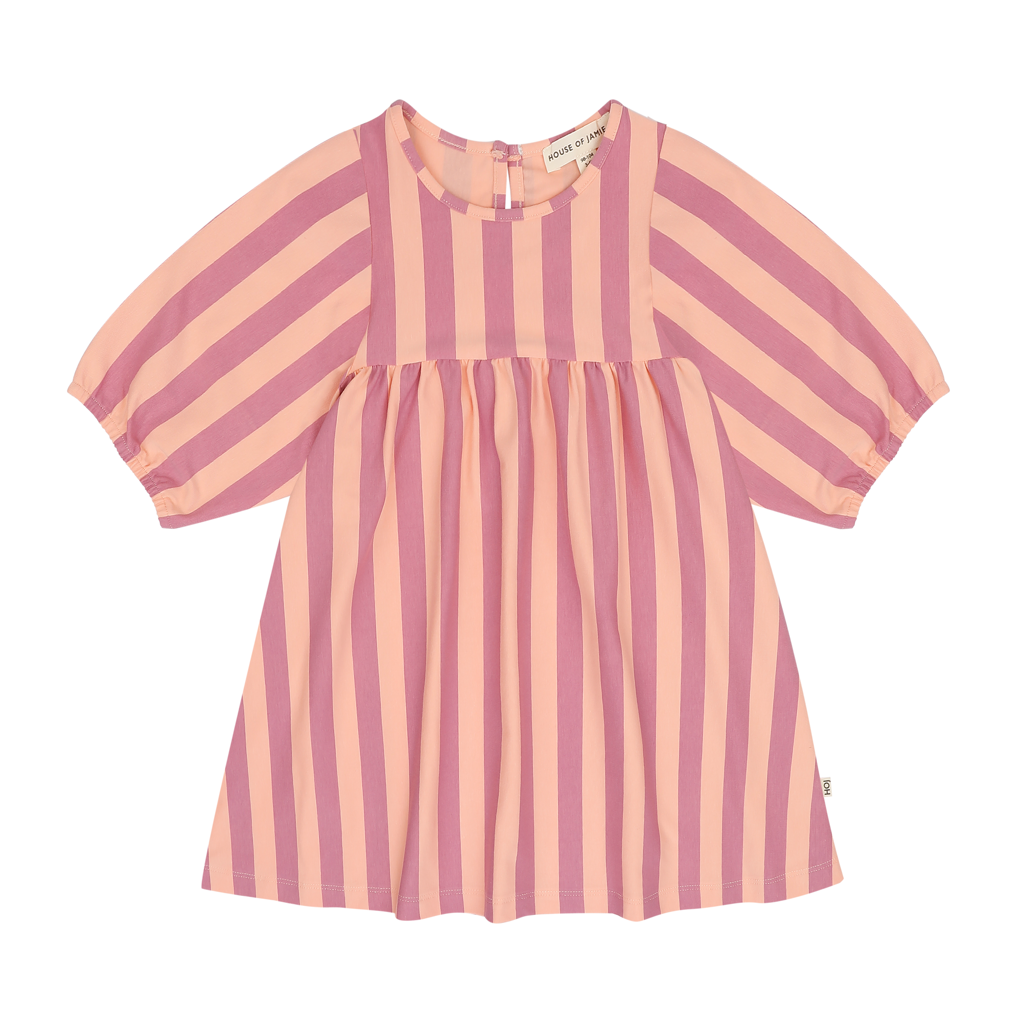 House of Jamie Balloon high waist dress violet bellini stripes