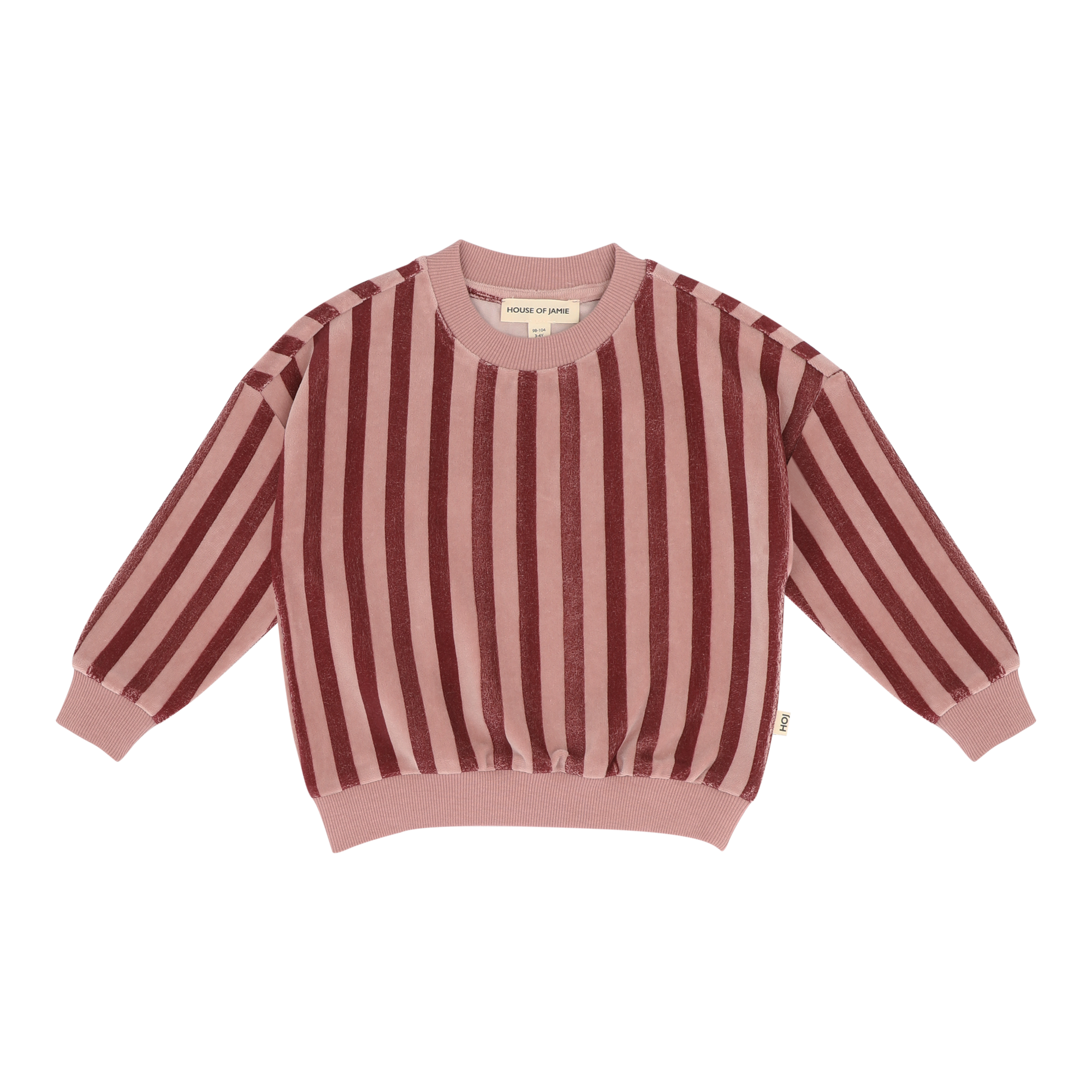 House of Jamie | Frill sweatshirt | Ruby stripes (velvet)