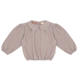 House of Jamie | Puff balloon collar jumper | Mauve rose (lurex)