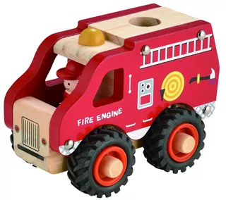 Houten brandweerauto 3+