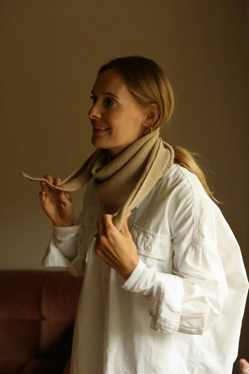 Hvid | Scarf Josephina | Sand