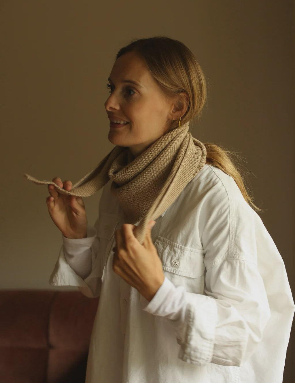 Hvid | Scarf Josephina | Sand