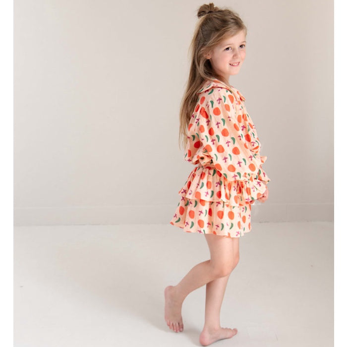 Jenest | Elle skirt bird aop | Peach orange