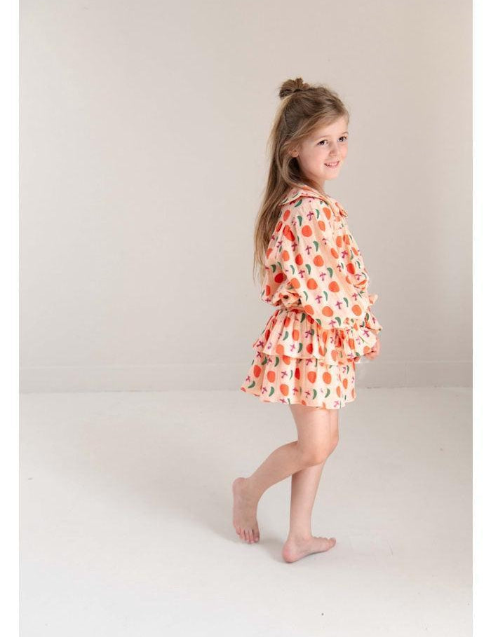 Jenest | Elle skirt bird aop | Peach orange