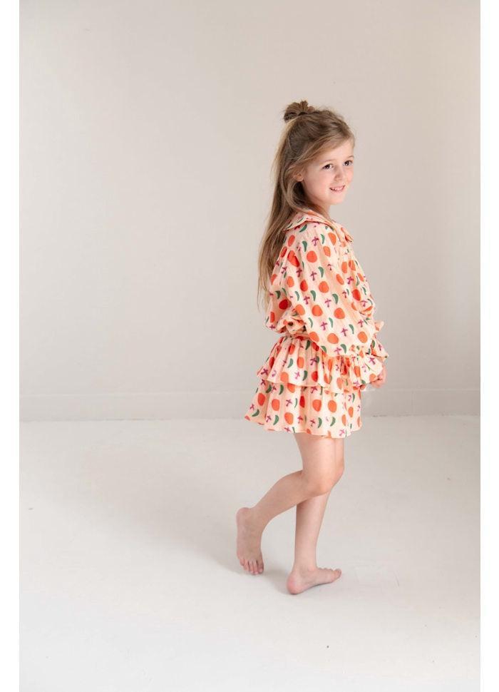 Jenest | Elle skirt bird aop | Peach orange