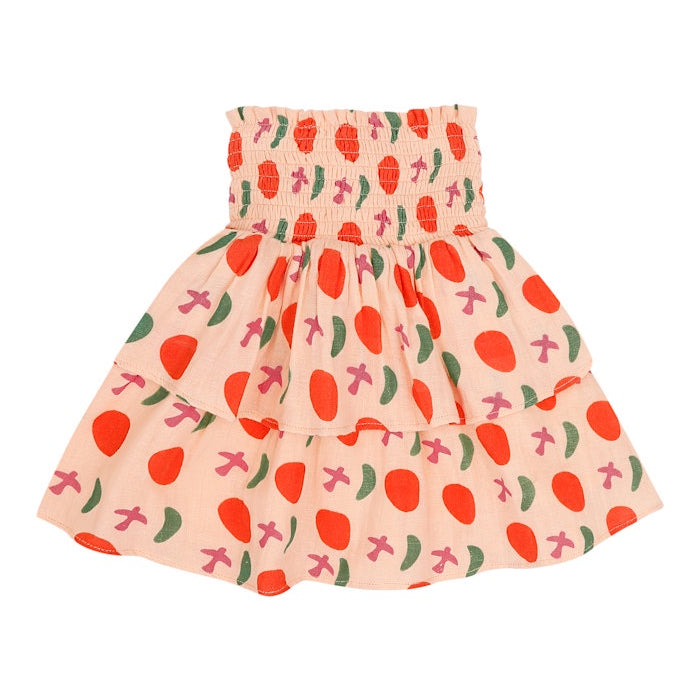 Jenest | Elle skirt bird aop | Peach orange