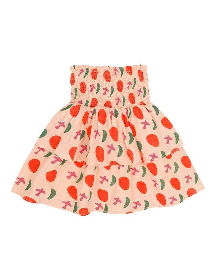 Jenest | Elle skirt bird aop | Peach orange