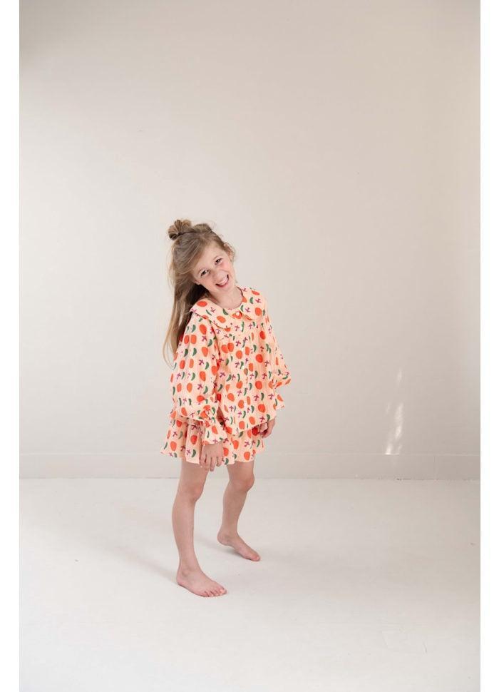 Jenest | Emmy blouse bird aop | Peach orange