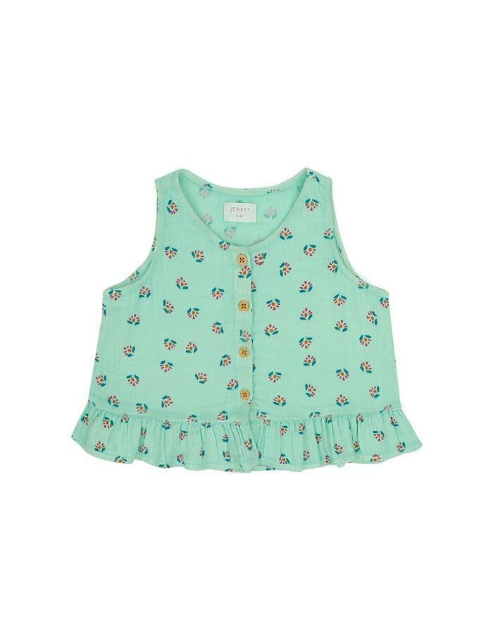 Jenest | Sofie top flower aop | Fresh green