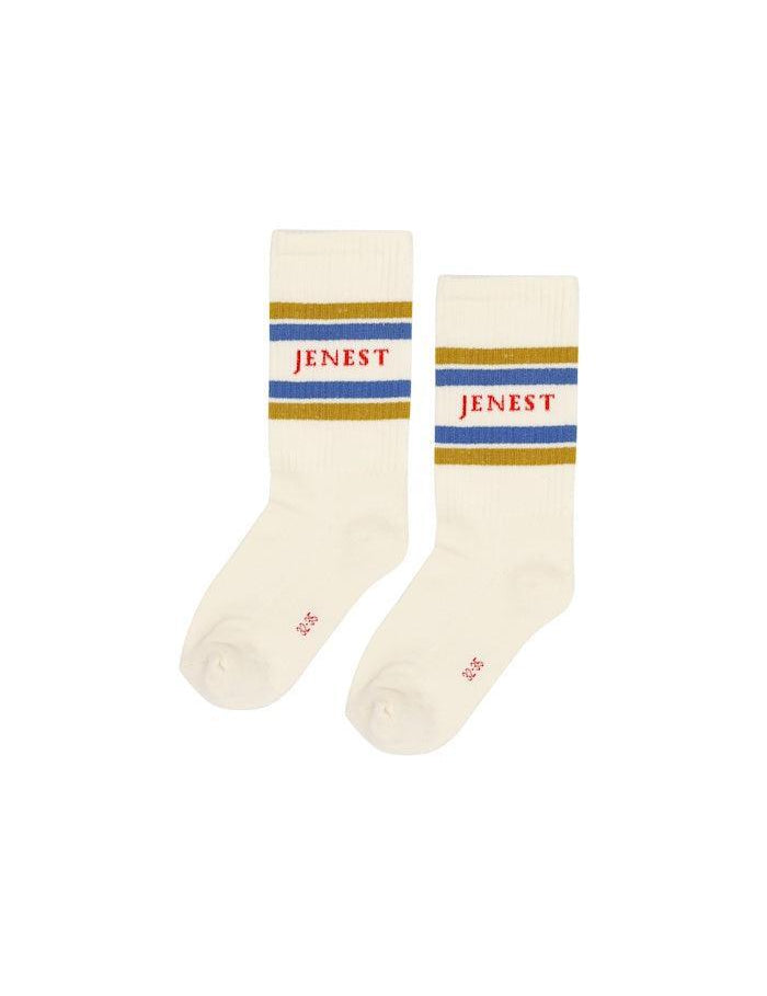 Jenest | Sport socks | Off white blue gold