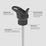 Klean Kanteen Kinder isolatiefles classic narrow 355ml/12oz met flip/sportdop