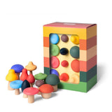 Little L | Mushroom set silliconen and wood | Multi color