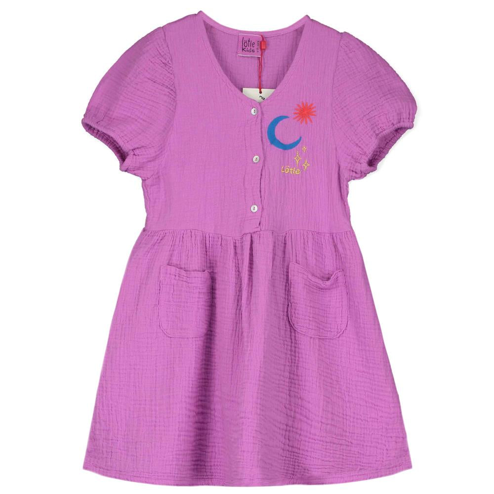 Lotiekids | Bloused woven dress sun&moon - magenta