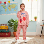 Lotiekids | wide fit twill pocket pants cherries - clay pink