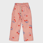 Lotiekids | wide fit twill pocket pants cherries - clay pink